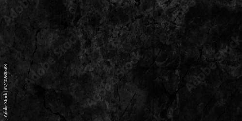 Dark cement wall in vintage style, abstract black dark wall texture, grunge textured panoramic background, abstract grey color design are light with Panorama dark gray stone wall background,