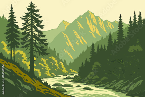 Rogue River-Siskiyou Forest in Oregon, mixed forest valleys with rushing rivers and rugged peaks