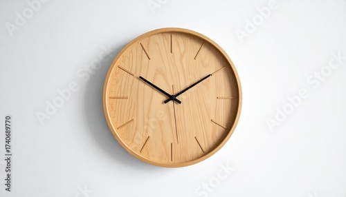Wallpaper Mural wooden clock isolated on white Torontodigital.ca