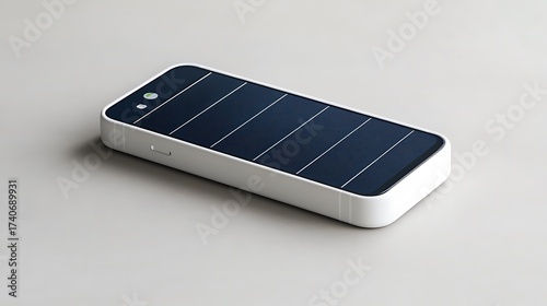 Modern solar power bank isolated on white background for charging gadgets
