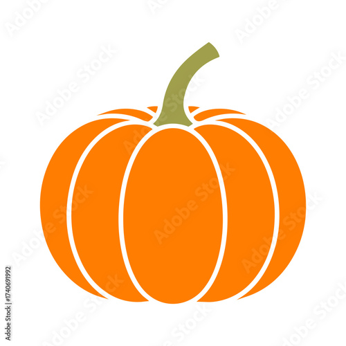Pumpkin - squash for Halloween or Thanksgiving flat color icon for apps and websites.
