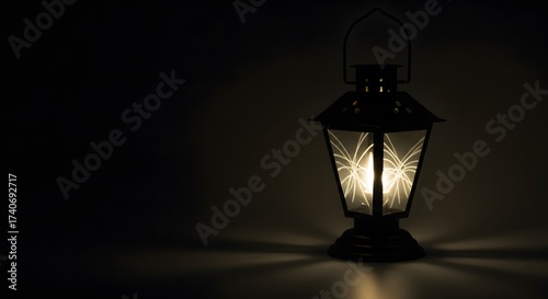 Spooky Purple Ghost Figure Floating in Minimalist Rendered Scene