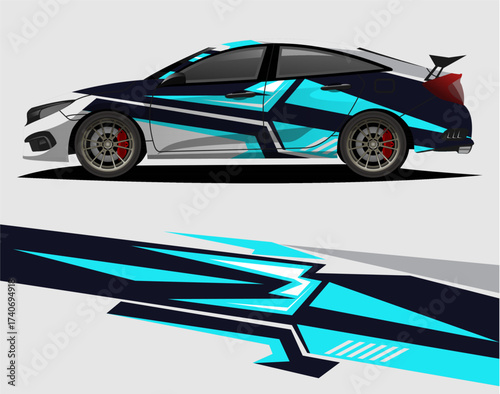 Sport car decal wrap illustration a11.eps