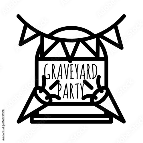 graveyard party celebration icon