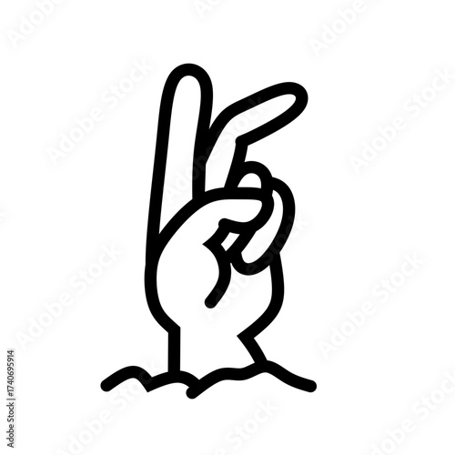 hands buried halloween icon
