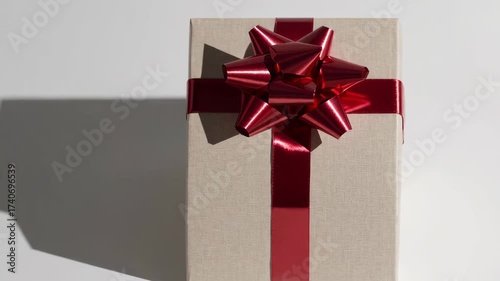 Wallpaper Mural Red gift box with ribbon for celebration or holiday present. Torontodigital.ca