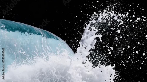 Wallpaper Mural Young man jumping into water with splash on blue background Torontodigital.ca