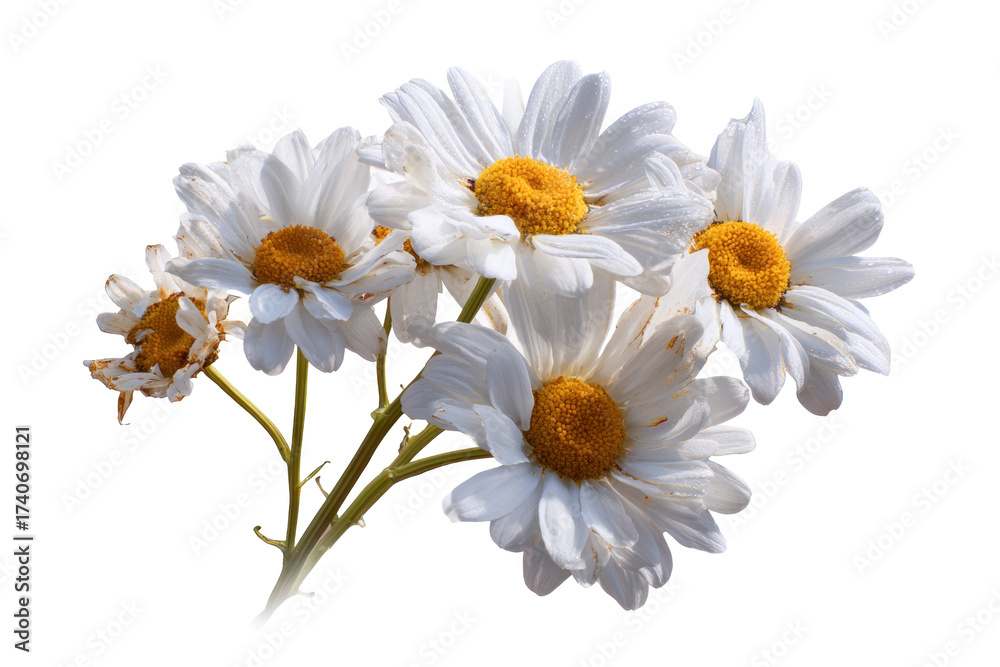 Obraz premium Daisy bouquet isolated on transparent background for product photos