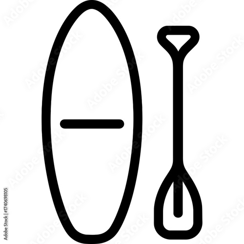 Minimalistic stand up paddleboard icon