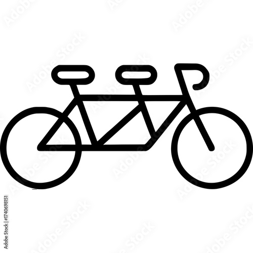 Minimalistic tandem bicycle icon