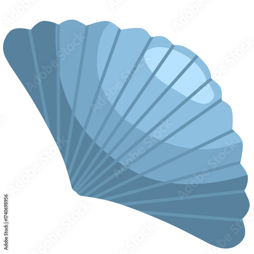 Blue seashell illustration with smooth design