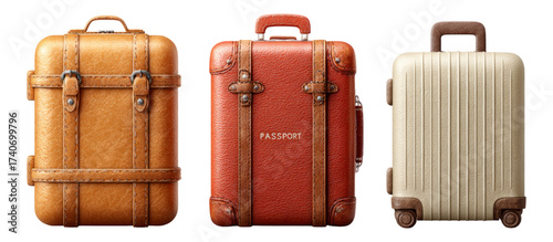 Three Distinct Luggage Designs for Travel or Vacation Purpose