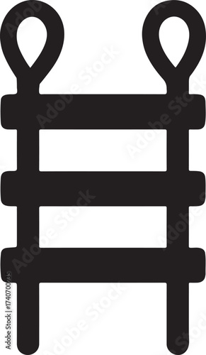 Emergency rope ladder silhouette symbolizing safety, escape, and disaster preparedness.