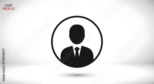 Black and white user profile icon with a silhouette of a person in a suit and tie in a circle ai generated Free Download Black and white user profile icon with a silhouette of a person in a suit and tie in a circle ai generated - GFXLoad