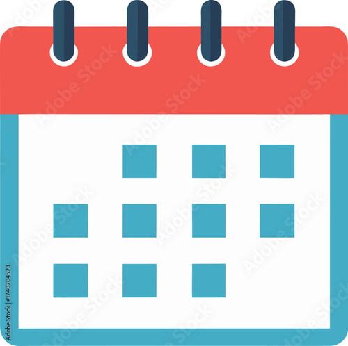 Scalable vector illustration of an open calendar planner with marked dates eps icon isolated on transparent background
