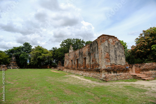 Ruins of an ancient temple at Wat Phutthaisawan, Ayutthaya