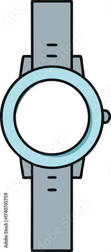 Modern metallic wristwatch with subtle glow vector illustration for design projects isolated on transparent background