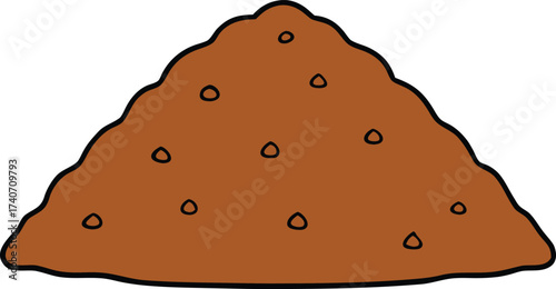 Brown soil mound granules vector illustration isolated scalable eps icon isolated on transparent background