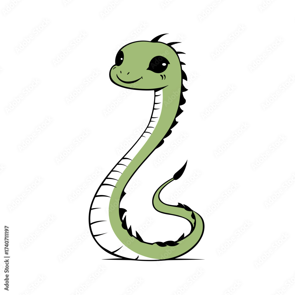 Fototapeta premium Anaconda. Anaconda simple black and white line art vector logo