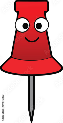 Glossy red pushpin illustration vector graphic for creative projects scalable eps isolated on transparent background