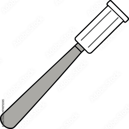 Vector illustration of a silver razor with textured grip angled diagonally isolated on transparent background