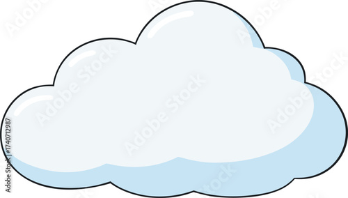 Soft edge white cloud puff vector illustration for scalable graphics eps format isolated on transparent background