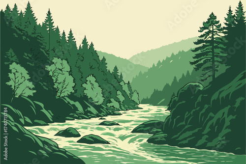 Smith River in California, emerald waters rushing through rocky gorges and redwood forests