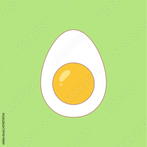 Boiled egg icon logo flat vector design