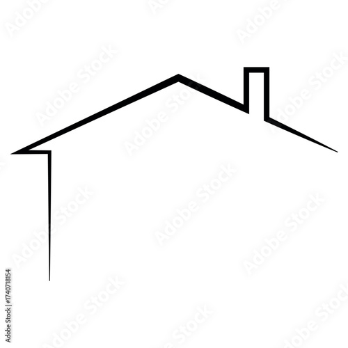 Minimalist house outline icon for architecture, home, and design projects