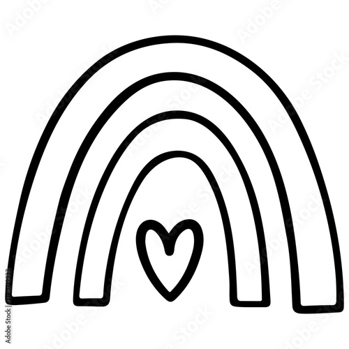 Cute doodle rainbow