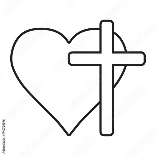 Heart and cross symbol for ...