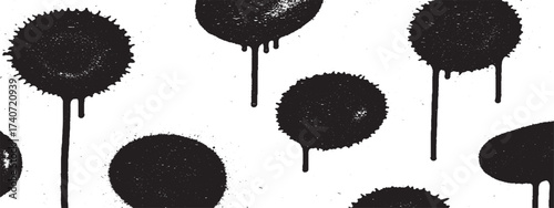 Abstract black ink splatter elements grunge vector illustration for backgrounds posters and creative designs