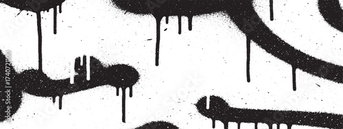Black spray paint graffiti texture dripping effect background ideal for urban art and street style designs