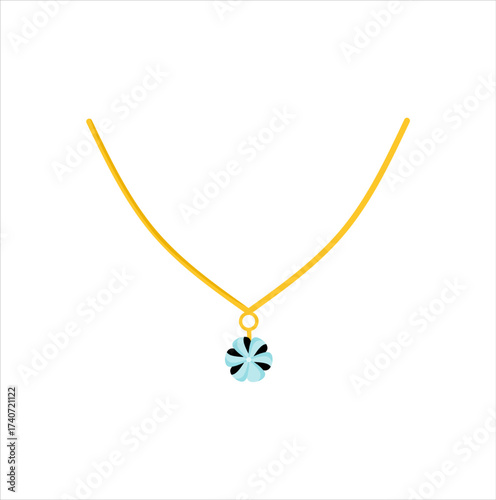 Beautiful Necklace with Goal Locket Jewelry Vector