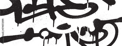 Abstract graffiti art with dripping paint black and urban design element ideal for backgrounds and textures