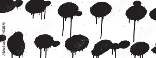 Set of black ink splatter shapes grunge vector design elements for backgrounds