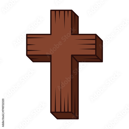 Wooden Christian cross icon with carved texture and spiritual symbolism