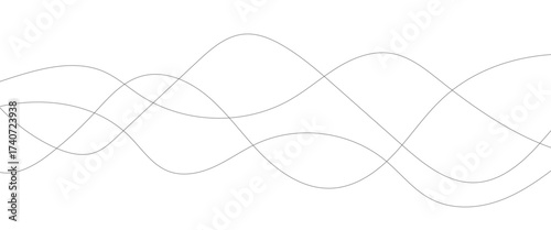 Technology abstract lines on white background. Undulate Grey Wave Swirl, frequency sound wave, twisted curve lines with blend effect