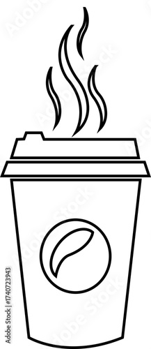Hot coffee cup icon. Coffee doodles vector icon. Vector cup of tea, Coffee for menu Cafe, bar, isolated on the white background, with heart love teacup isolated fresh clipart image.