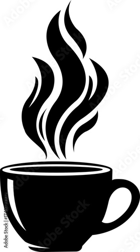 Hot coffee cup icon. Coffee doodles vector icon. Vector cup of tea, Coffee for menu Cafe, bar, isolated on the white background, with heart love teacup isolated fresh clipart image.