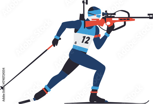 Biathlon Skier Shooting