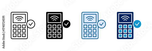 Pin Pad Icon Set Multiple Style Collection