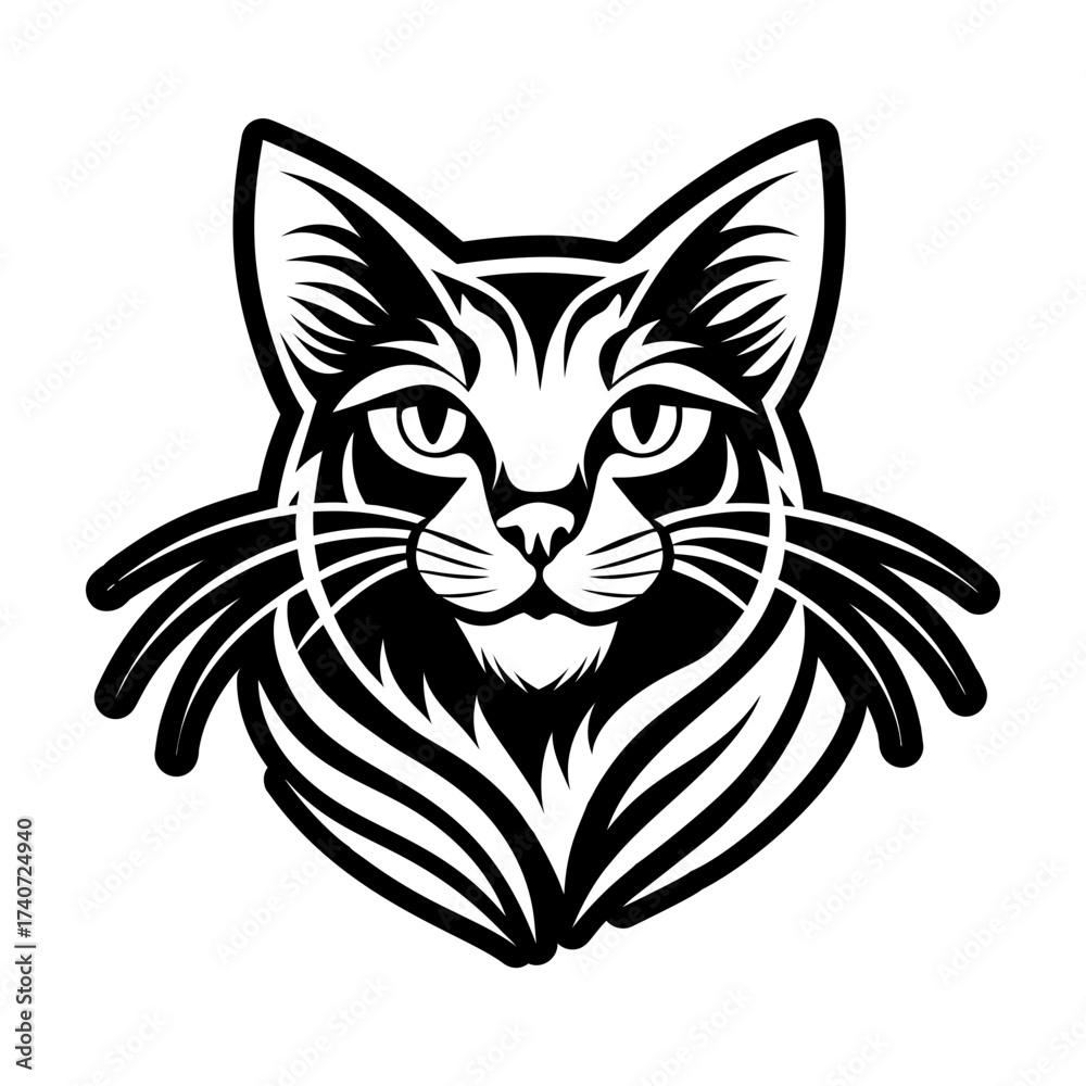 Fototapeta premium Filled style icon showing a cat face