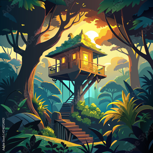 lantern in the woods