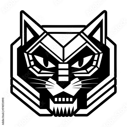 Glyph style icon showing cat mascot