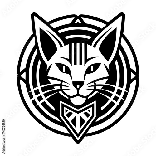 Solid style icon representing a cat symbol