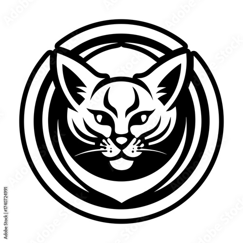 A glyph style icon showing cat logo