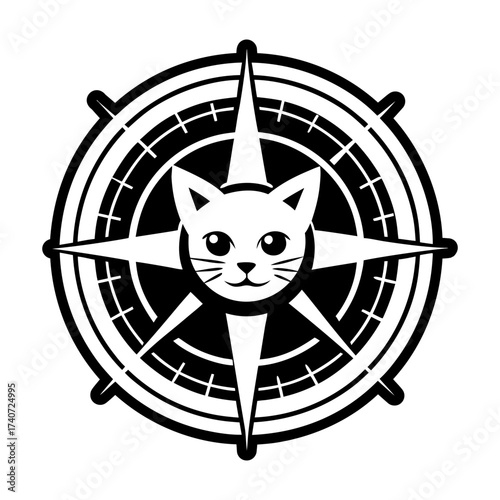Glyph style icon showing cat head logo