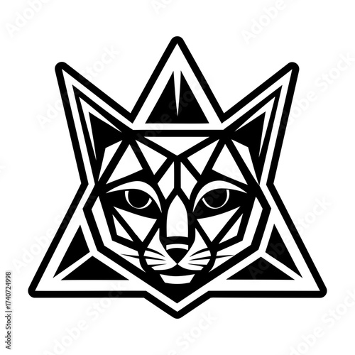A glyph style icon depicting wild cat