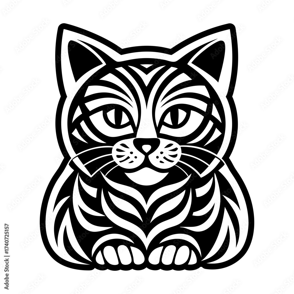 Fototapeta premium A glyph style icon depicting wild cat